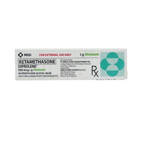 DIPROLENE Betamethasone Dipropionate 500mcg / g Ointment 5g price in the Philippines | MedsGo ...