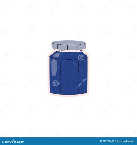 Jar of Blue Jam, Vector Cartoon Illustration Isolated on White. Stock Vector - Illustration of ...