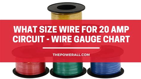 What Size Wire For 20 Amp Circuit - Wire Gauge Chart