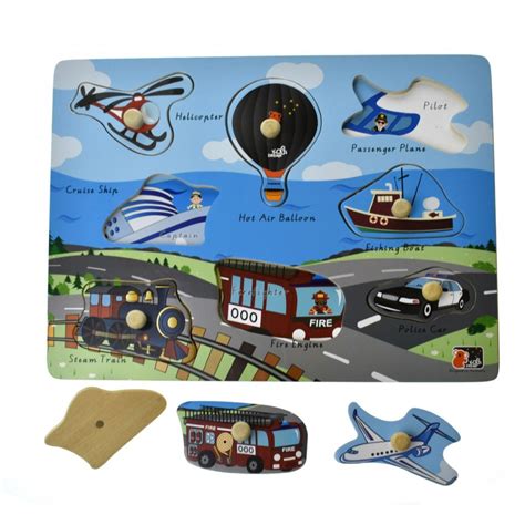 Peg Puzzle 2 In 1 Transport | Toys | Casey's Toys