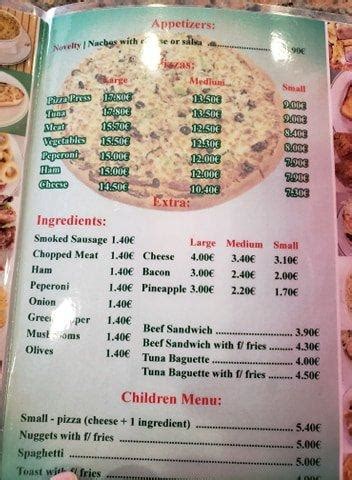 Menu at Pizza Press pizzeria, Praia da Vitória, Unnamed Road