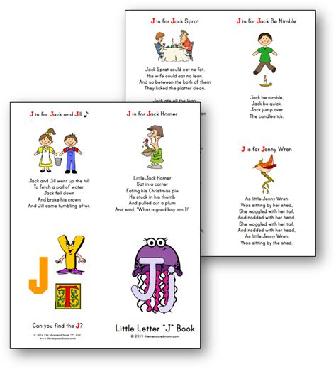 List of nursery rhymes and songs for letter J (free printable book ...