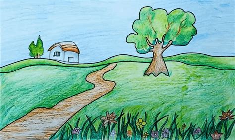 Landscape Drawing Ideas - For Beginners Step By Step - Cool Drawing Idea