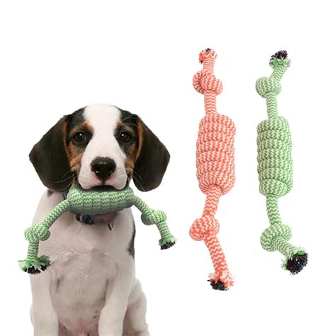 Rope Dog Toy For Puppies Cotton Braide Rope With Knot Pets At home Dog ...