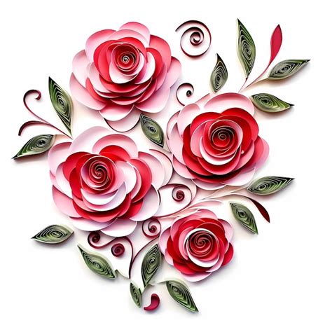 20 Quilling Rose Flower Colorful Clip Art Digital Downloads. - Etsy