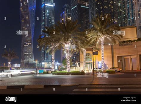 Dubai Marina city skyline at night. United Arab Emirates Stock Photo - Alamy