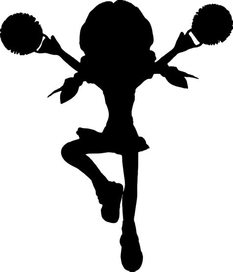 Clipart - Cartoon Cheerleader Silhouette