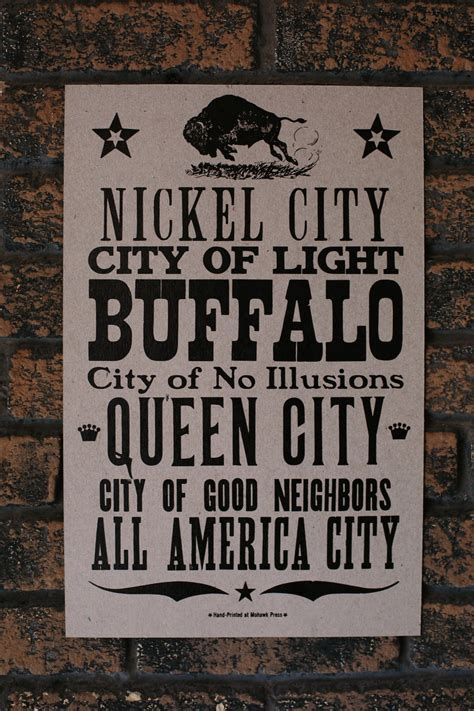 Buffalo Nicknames Letterpress Print on Chipboard | Etsy