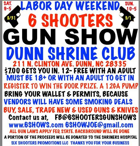 6 Shooters Gun Show – Dunn 2019 • Dunn, NC