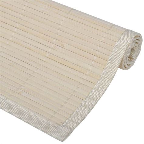 6 Bamboo Placemats 30 x 45 cm Natural