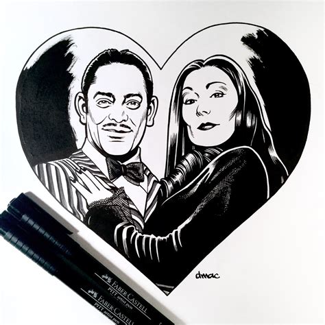 DMAC's Art Blog, Inktober Day 29: Gomez & Morticia Addams