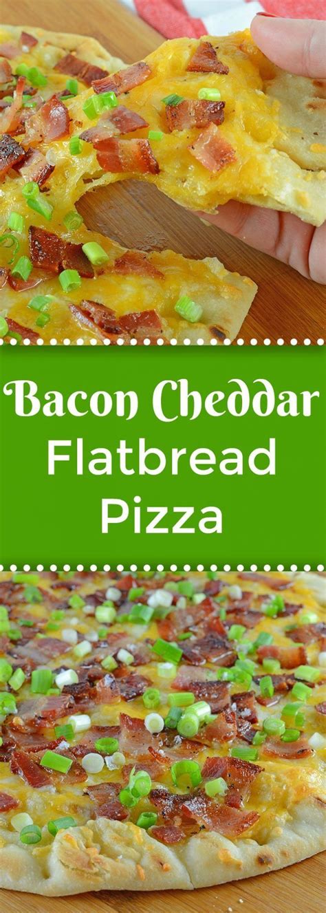 Bacon Cheddar Flatbread Pizza has just the right amount of bacon ...