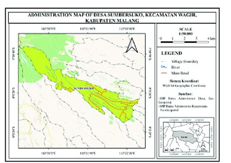 Administrative Map of Sumbersuko Village, Wagir District, Malang ...