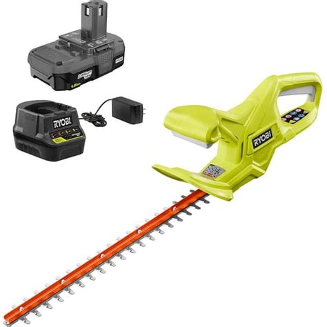 RYOBI ONE+ 18V 18 in. Cordless Battery Hedge Trimmer with 1.5 Ah ...