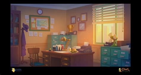 Detective's Office background on Behance