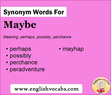 Synonym for Maybe, what is synonym word Maybe - English Vocabs