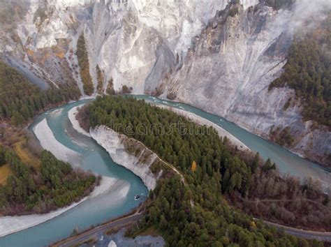 Aerial View of the Rhine Gorge in Switzerland Stock Photo - Image of ...