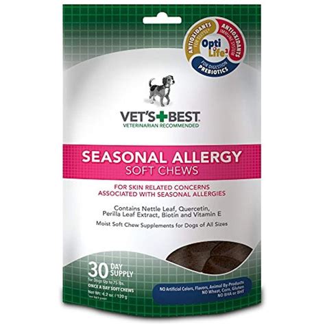 a bag of vet's best seasonal allergy soft chews for dogs