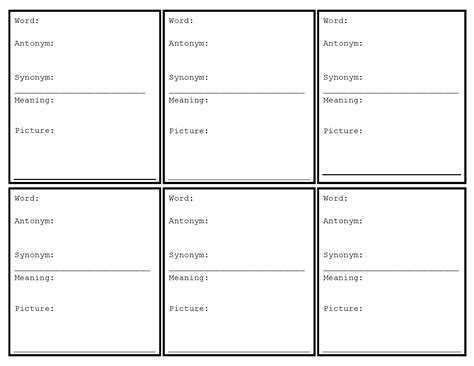 Blank Vocabulary Worksheet Template - Onlineworksheet.my.id