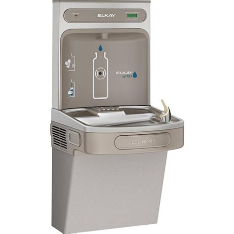 Elkay Bottle Filling Station Gray 1-Basin Push Button Wall Mount Bottle ...