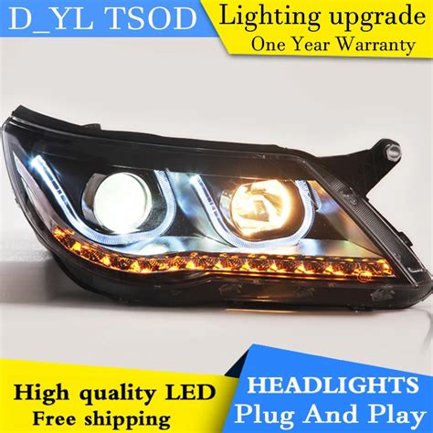 Car Styling LED Head Lamp for VW Tiguan headlights 2010 2012 VW Tiguan led headlight led drl H7 ...