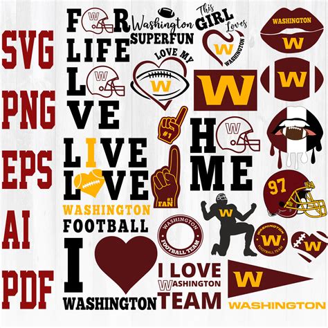 Washington Football Team Logo Svg,NFL Bundle Svg, Png, Eps, Ai, Pdf, Digital Download