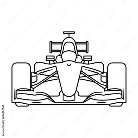 Formula 1 racing car vector black and white line artwork Stock Vector ...