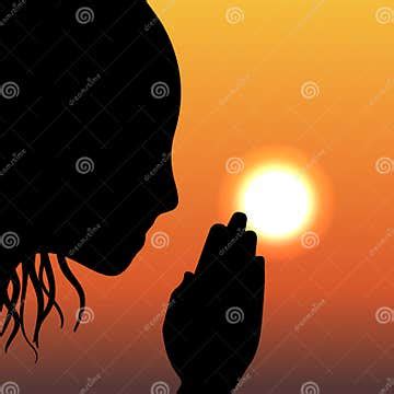 Young Woman Praying, Vector Stock Vector - Illustration of meditation, christ: 59935709
