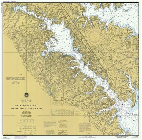 Chesapeake Bay Map Severn River Map 1977 Nautical Chart - Etsy