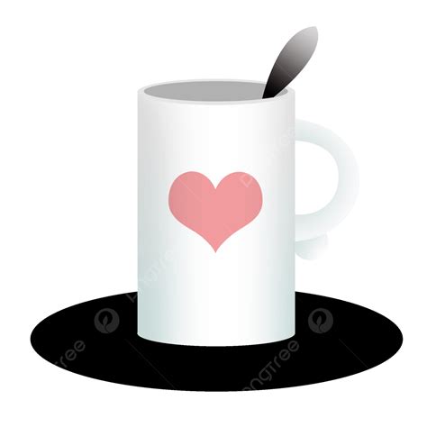 Coffee Cup Cartoon Clipart Hd PNG, Heart Shaped Decorative Cartoon ...