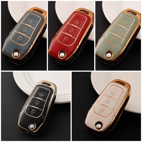 Ford Car Key Cover Soft Premium TPU Protector Case for Flip Key Remote Entry Key FOB Cover ...