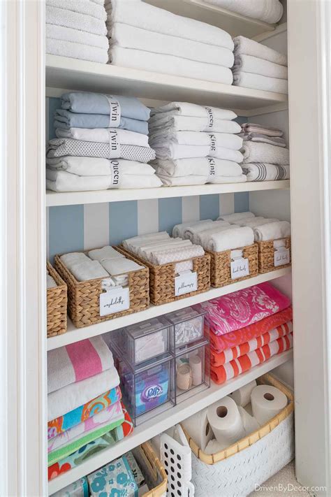 10 Linen Closet Organization Ideas for a Clutter-Free Closet! - Driven by Decor