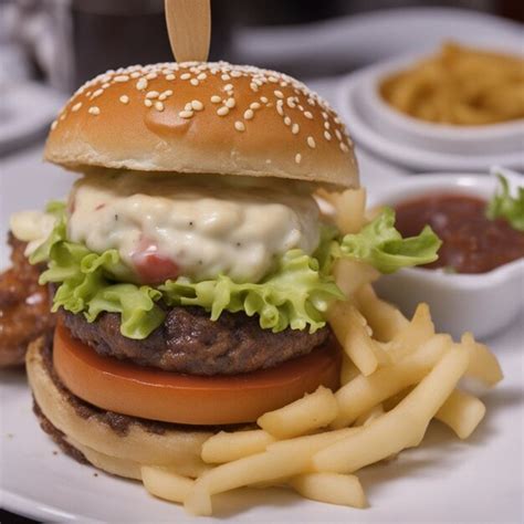 Premium AI Image | Americas national dish hamburger closeup image ai ...