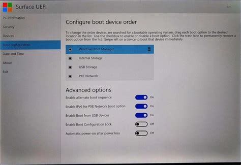 Surface Uefi Boot Configu