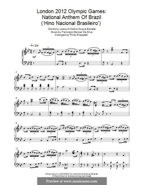 Brazilian National Anthem by F.M.d. Silva - sheet music on MusicaNeo