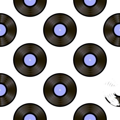 Retro Vynils Sound Disc Seamless Pattern Retro Scratch Song Vector ...