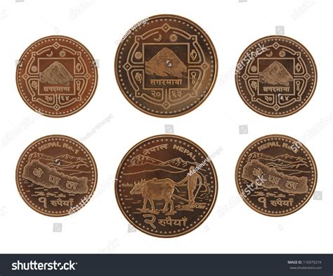 New Nepalese Rupee Coins Depicting Mont Stock Photo 116979274 ...