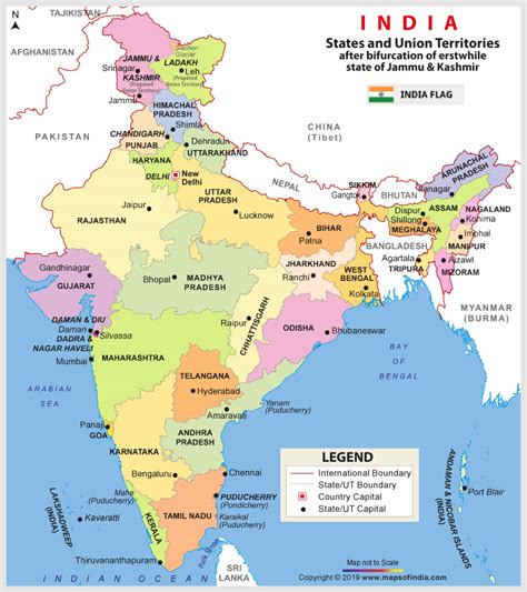 India New Map With all state Capital aAnd Founding Date 2020