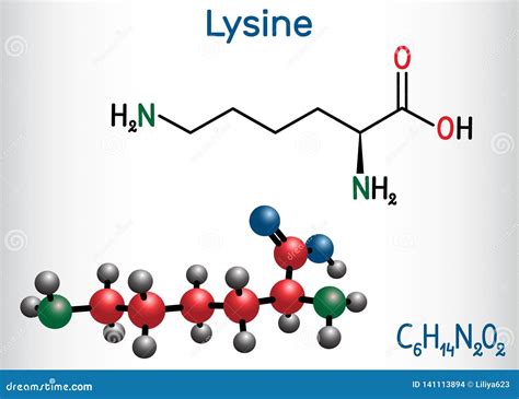 Lysine L-lysine, Lys, K Amino Acid Molecule. Skeletal Formula. Stock Image | CartoonDealer.com ...