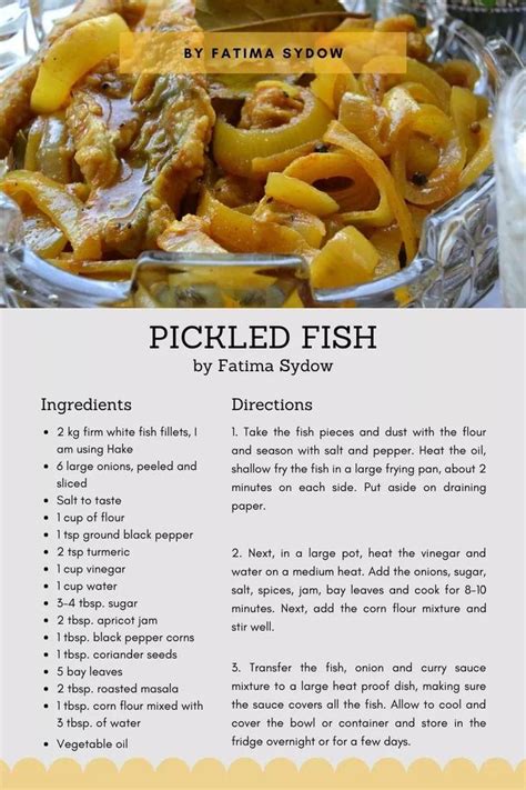 Pickle Fish Recipe | South african pickled fish recipe, Pickled fish ...