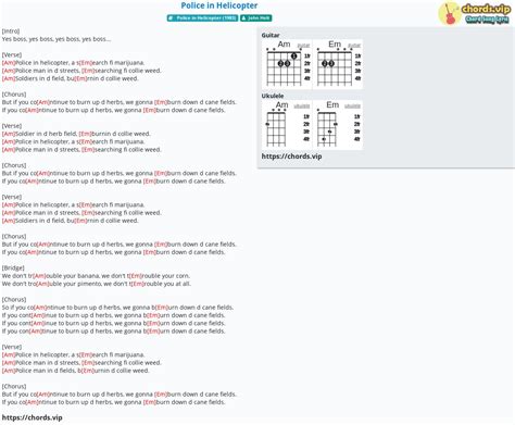 Chord: Police in Helicopter - tab, song lyric, sheet, guitar, ukulele | chords.vip