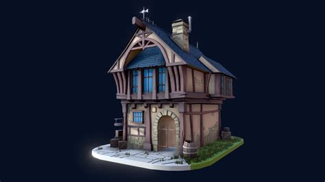 Medieval House Low Poly (For Gamedev) - Download Free 3D model by ...