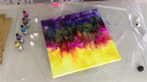 Alcohol ink on canvas! - YouTube