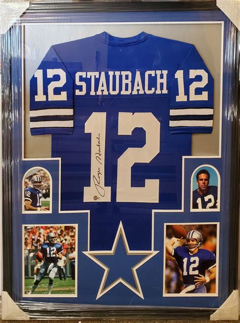 Roger Staubach Autographed Signed Framed Dallas Cowboys Jersey BECKETT ...