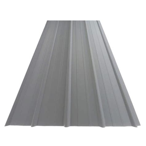 Gibraltar Building Products 14 ft. SM-Rib Galvalume Steel 29-Gauge Roof/Siding Panel in Gray ...