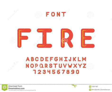 Fire font. Vector alphabet stock vector. Illustration of bonfire - 120371851