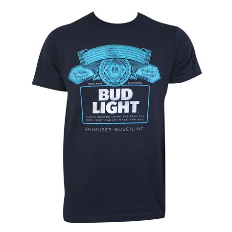 Bud Light Men's Navy Blue T-Shirt