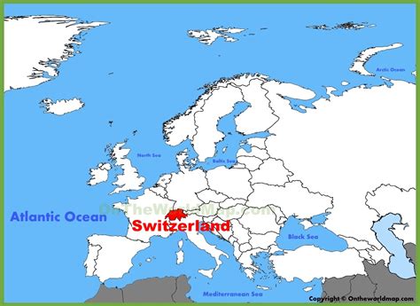 Switzerland location on the Europe map - Ontheworldmap.com