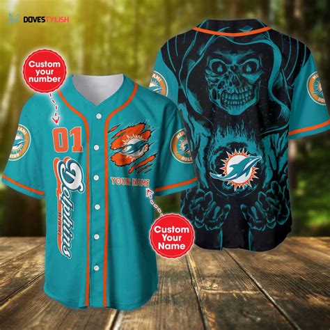 Miami Dolphins Baseball Jersey Custom Name And Number - Dovestylish