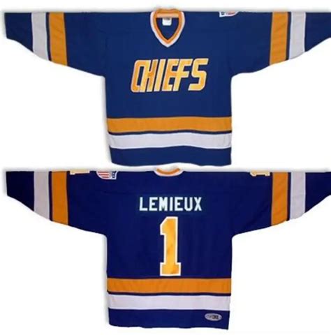 Hockey Jersey Movie Hockey Jersey Hanson Brothers Charlestown Hockey Jersey #1 LEMIEUX SlapShot ...